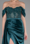 Abendkleid Lang Satin Smaragdgrün ABU6140