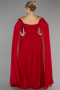 Kleider in Großen Größen Lang Chiffon Rot ABU3464