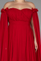 Kleider in Großen Größen Lang Chiffon Rot ABU3464