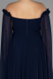 Kleider in Großen Größen Lang Chiffon Marineblau ABU3464