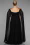 Kleider in Großen Größen Lang Chiffon Schwarz ABU3464