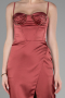 Abendkleid Lang Satin Zimtfarben ABU3390