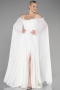 Standesamtkleid Lang Chiffon Weiß ABU3462