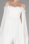 Standesamtkleid Lang Chiffon Weiß ABU3462
