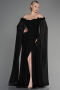 Standesamtkleid Lang Chiffon Schwarz ABU3462