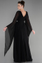 Abendkleid Lang Chiffon Schwarz ABU3541