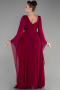 Abendkleid Lang Chiffon Kirschrot ABU3541