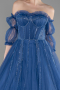 Designer Abendkleid Lang Indigo ABU3594