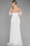 Abendkleid Lang Schuppig Weiß ABU3577
