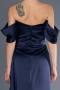 Abendkleid Lang Satin Marineblau ABU2661
