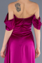 Violett Abendkleid Satin Lang ABU2661