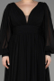 Kleider in Großen Größen Lang Chiffon Schwarz ABU1988