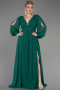 Kleider in Großen Größen Lang Chiffon Smaragdgrün ABU1988
