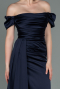 Verlobungskleid Satin Lang Marineblau ABU1606