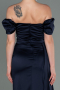 Verlobungskleid Satin Lang Marineblau ABU1606