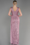 Abendkleid Lang Schuppig Puder ABU3201