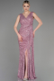 Abendkleid Lang Schuppig Puder ABU3201