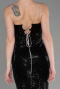 Abendkleid im Meerjungfrau-Stil Lang Schwarz ABU3768