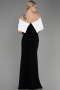 Abendkleid Lang Schwarz-Weiß ABU3775