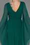 Abendkleid Lang Chiffon Smaragdgrün ABU3541