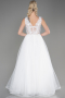Abendkleid Lang Weiß ABU3718