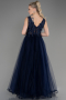 Abendkleid Lang Marineblau ABU3718