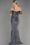 Abendkleid im Meerjungfrau-Stil Lang Anthrazit ABU3783