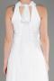 Weiß Abschlusskleid Lang ABU3252