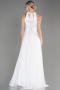 Weiß Abschlusskleid Lang ABU3252