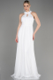 Weiß Abschlusskleid Lang ABU3252