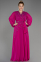Fuchsie Abendgarderobe İn Großen Größen Chiffon Lang ABU3075