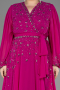 Fuchsie Abendgarderobe İn Großen Größen Chiffon Lang ABU3075