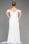 Weiß Abendkleid İn Übergröße Chiffon Lang ABU3742