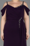 Abendkleid in Übergröße Lang Chiffon Violett dunkel ABU3742