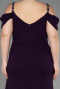 Abendkleid in Übergröße Lang Chiffon Violett dunkel ABU3742