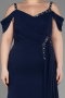 Abendkleid in Übergröße Lang Chiffon Marineblau ABU3742