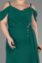 Abendkleid in Übergröße Lang Chiffon Smaragdgrün ABU3742