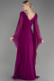 Violett Abendkleid Chiffon Lang ABU3541