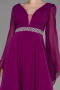 Violett Abendkleid Chiffon Lang ABU3541