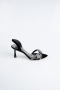 Party-Schuhe Steinbesetzt Schwarz MJ5166