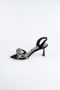 Party-Schuhe Steinbesetzt Schwarz MJ5166