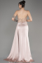 Abendkleid Lang Satin Beige ABU3875