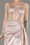 Abendkleid Lang Satin Beige ABU3875