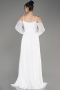 Abendkleid Lang Chiffon Weiß ABU3914