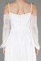 Abendkleid Lang Chiffon Weiß ABU3914