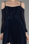 Abendkleid Lang Chiffon Marineblau ABU3914