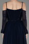 Abendkleid Lang Chiffon Marineblau ABU3914