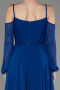 Abendkleid Lang Chiffon Sächsischblau ABU3914