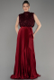 Weinrot Abendkleid Lang ABU3326