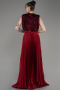 Weinrot Abendkleid Lang ABU3326